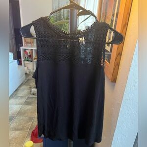 Black Lace High-Neck Tank Top